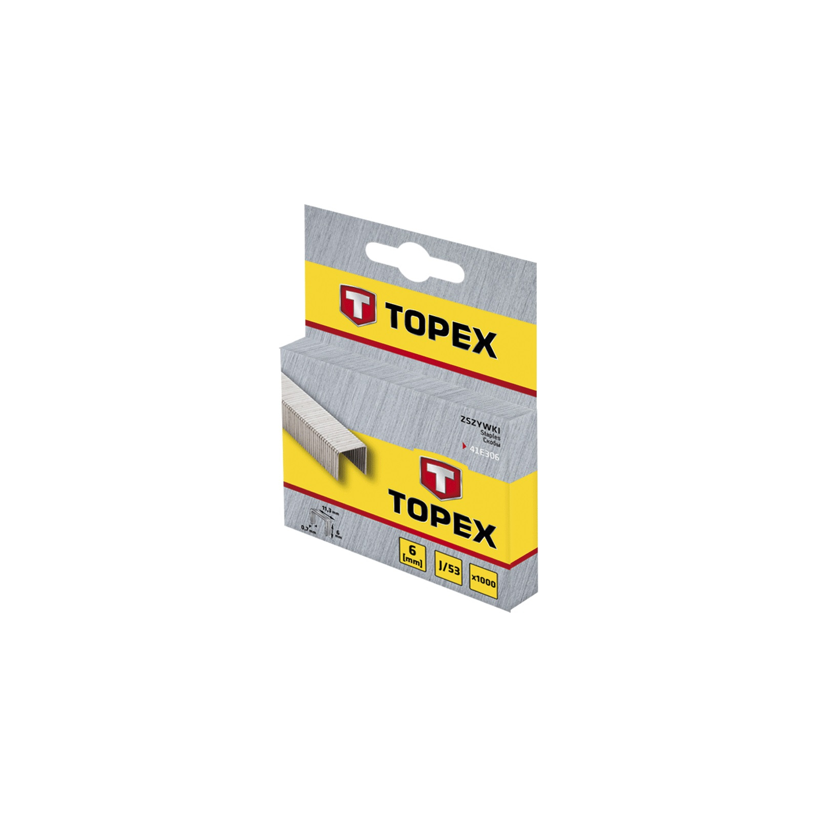 Скоби для будівельного степлера Topex 8 мм, 1000 шт, тип J (41E308) зображення 2