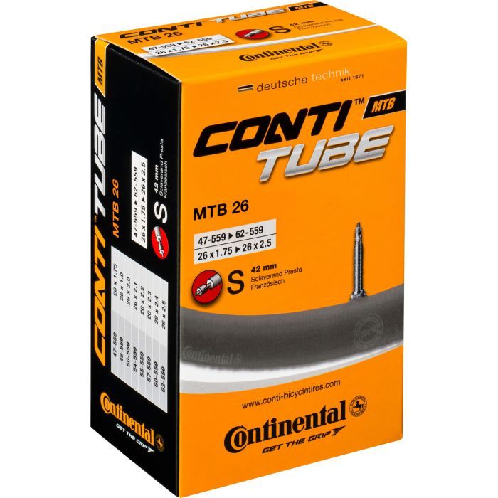 Велосипедная камера Continental MTB 26"x1.75-2.5 47-559 / 62-559 RE PR42mm (181631)