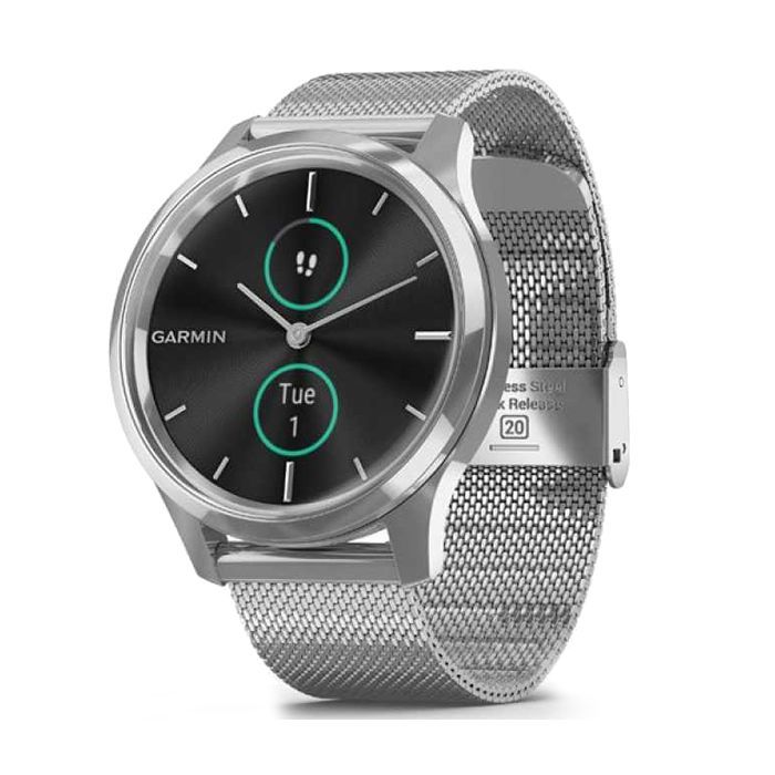Смарт-часы Garmin vivomove Luxe, S/E EU, Silver, Milanese (010-02241-23)