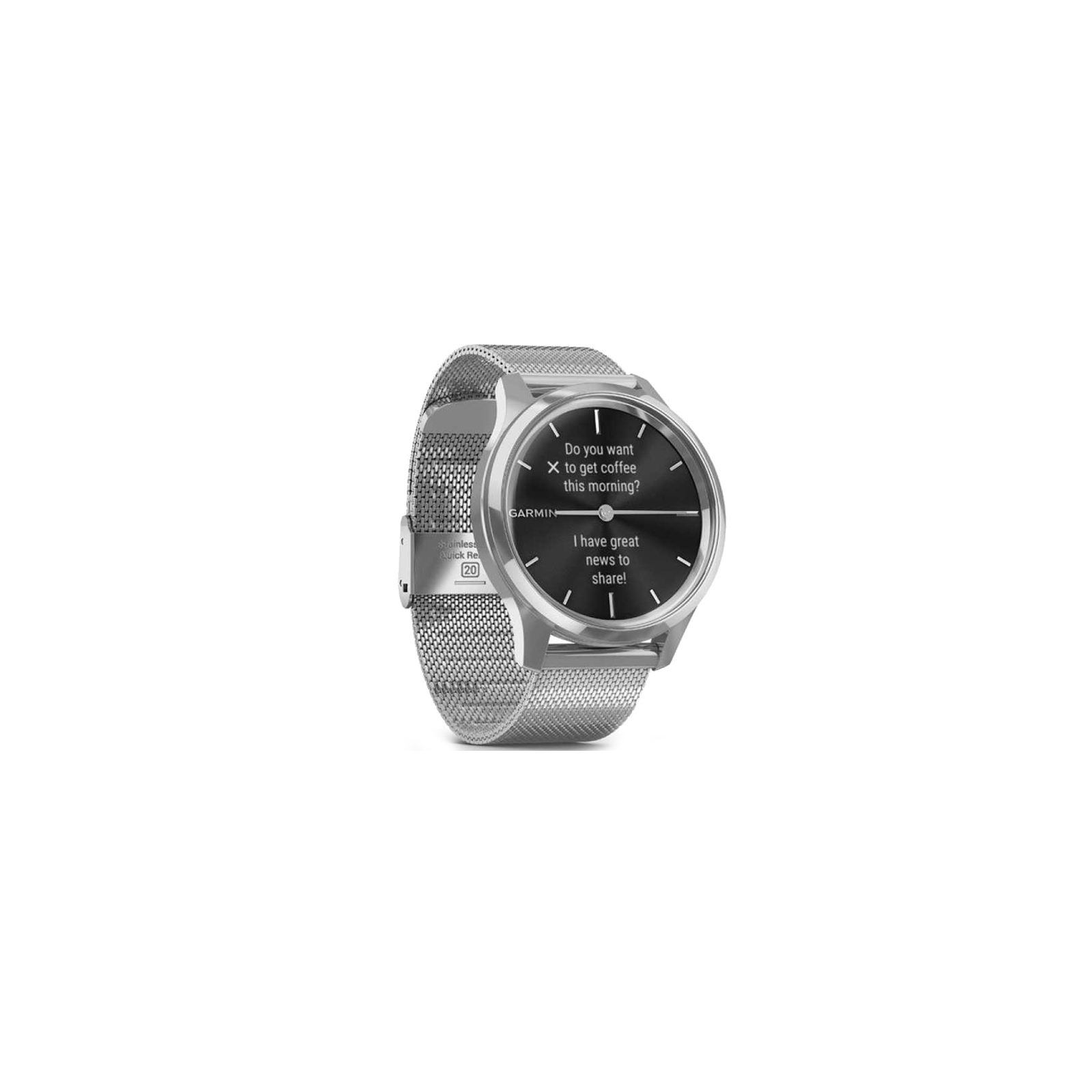 Смарт-часы Garmin vivomove Luxe, S/E EU, Silver, Milanese (010-02241-23) изображение 3