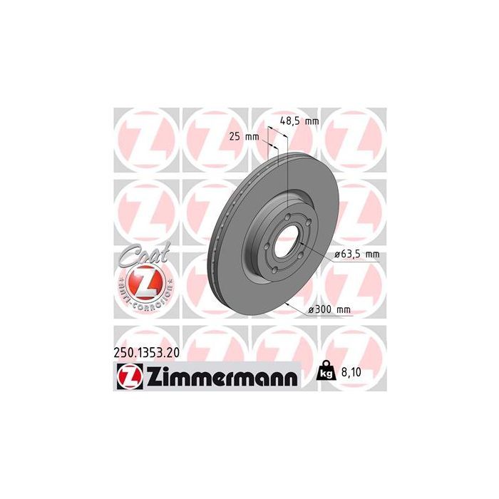 Тормозной диск ZIMMERMANN 250.1353.20