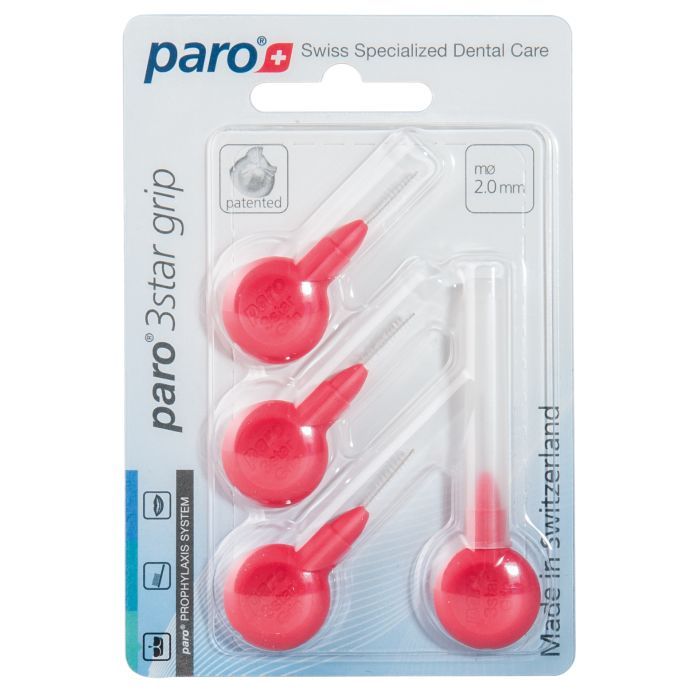 Щетки для межзубных промежутков Paro Swiss 3star grip xxx-тонкие 2 мм 4 шт. (7610458010914) изображение 2
