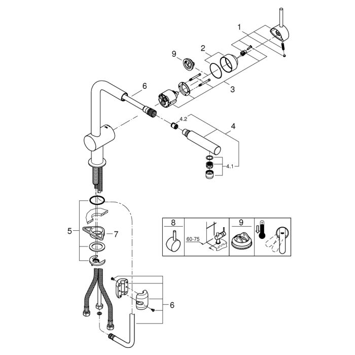 Смеситель Grohe VENTO OHM L PULL ХРОМ (30436000) изображение 4