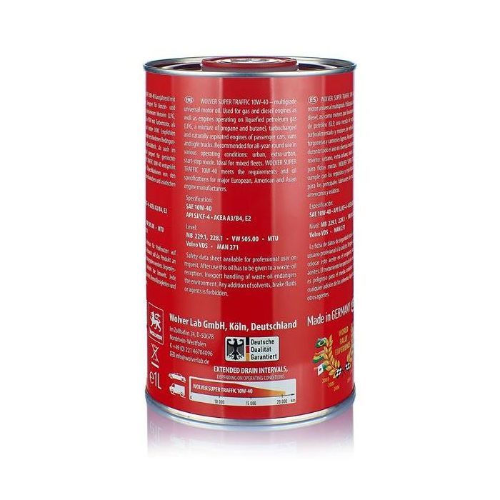 Моторное масло Wolver Super Traffic 10W-40 1л (4260360942549) изображение 2