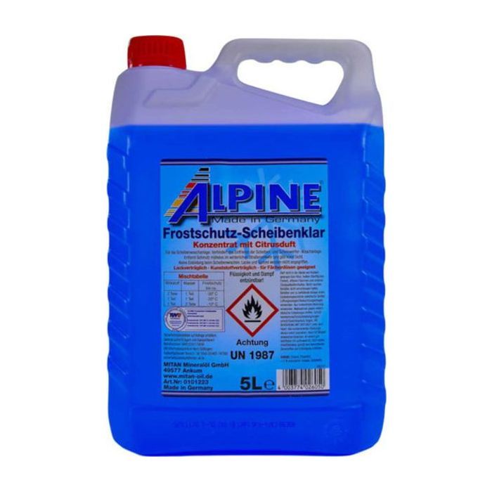 Омыватель автомобильный Alpine концентрат Frostschutz Scheibenklar (-80C) 5л (1225-5)