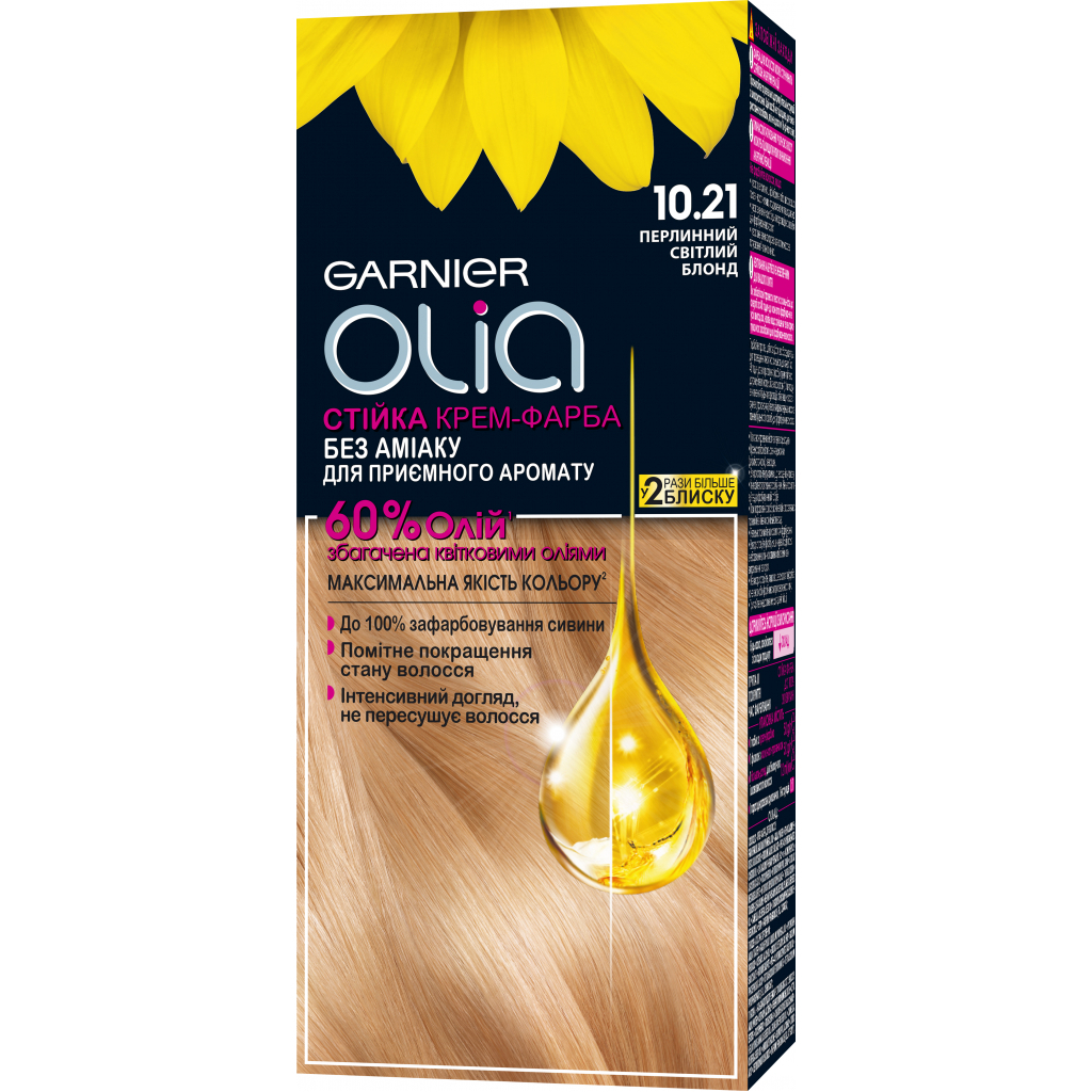 Фарба для волосся Garnier Olia 10.21 Перловий світлий блонд 112 мл (3600542243803)