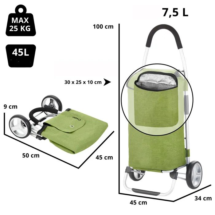 Сумка-тележка ShoppingCruiser Foldable 45 л Green (930021) изображение 3