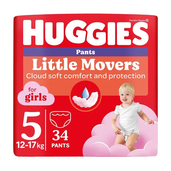 Подгузники Huggies Little Movers/Pants 5 (12-17 кг) для девочек 96 шт (5029054568170)