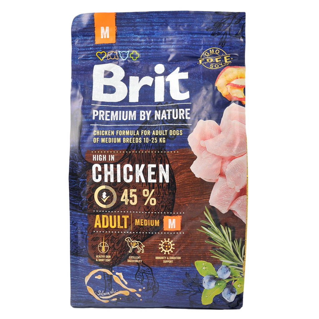Сухой корм для собак Brit Premium Dog Adult M 1 кг (8595602526345) изображение 2