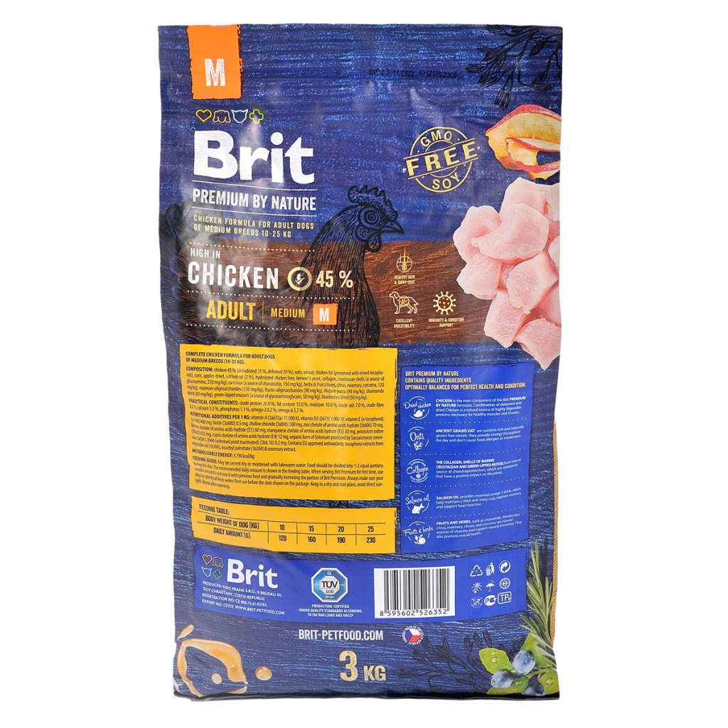 Сухий корм для собак Brit Premium Dog Adult M 15 кг (8595602526376) зображення 3
