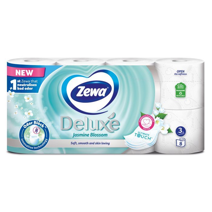 Туалетная бумага Zewa Deluxe Жасмин 3 слоя 8 рулонов (7322541171753)