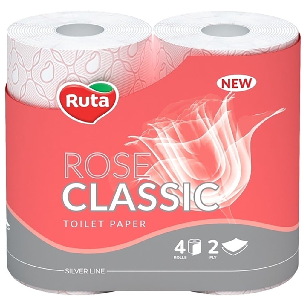 Туалетная бумага Ruta Classic Розовая 2 слоя 4 рулона (4820202894131)