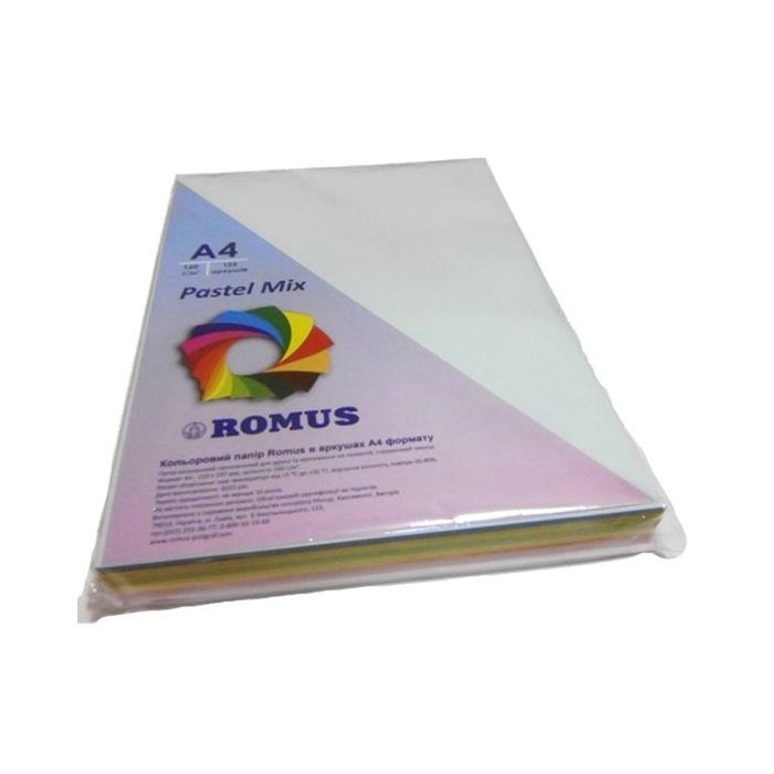 Папір Romus A4 160 г/м2 125sh, 5colors, Mix Pastel (R50881)