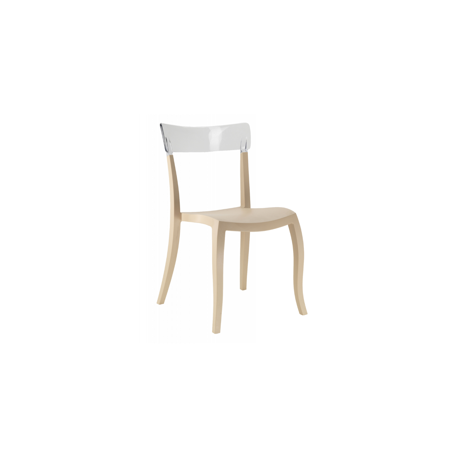 Кухонный стул PAPATYA hera-s сиденье беж, верх прозрачно-чистый (2239)