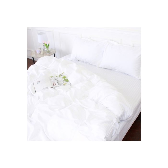 Постільна білизна MirSon Satin Stripe 30-0001 White 160х220 Сімейний (2200005245712)
