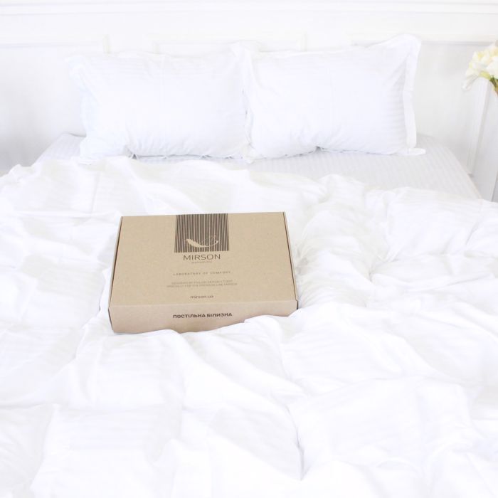 Постільна білизна MirSon Satin Stripe 30-0001 White 160х220 Сімейний (2200005245712) зображення 4