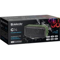 Акустическая система Defender G14 IP66 7Вт Bluetooth//FM/TF/USB/AUX Black/Green (65014) изображение 7
