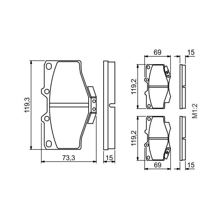 Гальмівні колодки Bosch 0 986 424 268 зображення 2