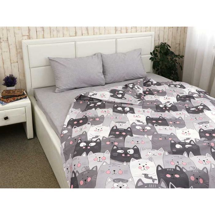 Постельное белье Руно Бязь Grey Cat полуторный (677.114Б_Grey Cat)