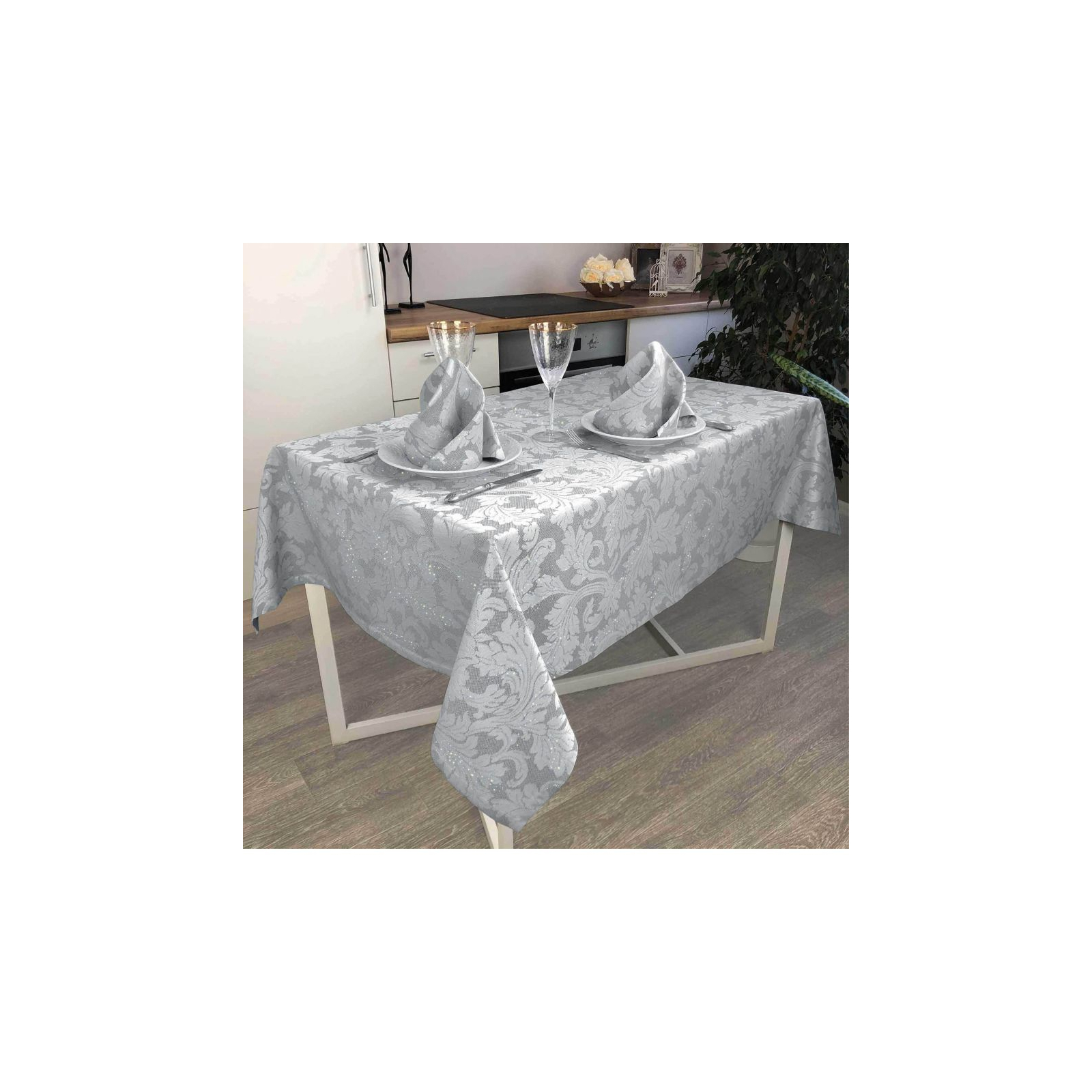 Серветка на стіл Прованс Сяйво Сіре срібло 40х40 см (4823093436091) зображення 3