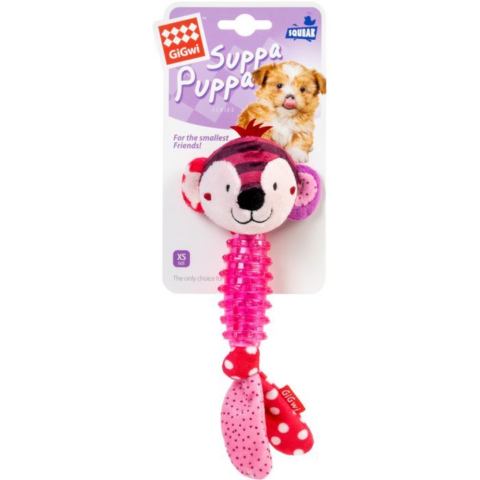Игрушка для собак GiGwi Suppa Puppa Обезьянка с пищалкой 20 см (2304) изображение 2