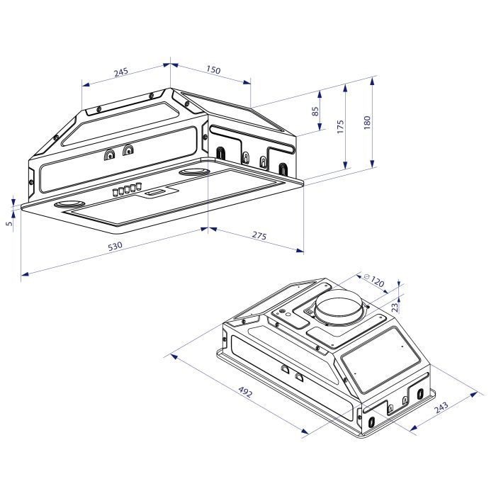 Витяжка кухонна Minola HBI 52621 BL GLASS 700 LED зображення 10
