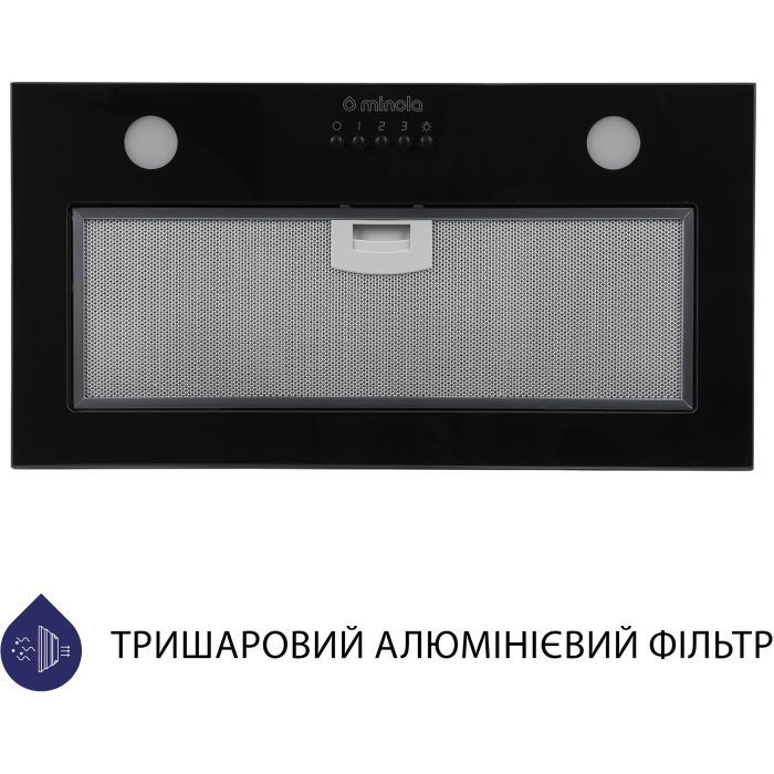 Витяжка кухонна Minola HBI 52621 BL GLASS 700 LED зображення 2