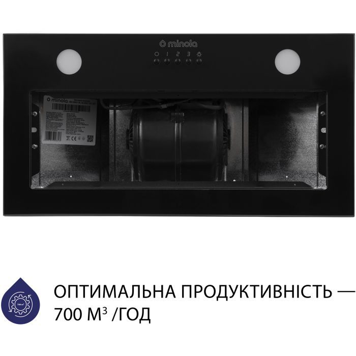 Витяжка кухонна Minola HBI 52621 BL GLASS 700 LED зображення 3