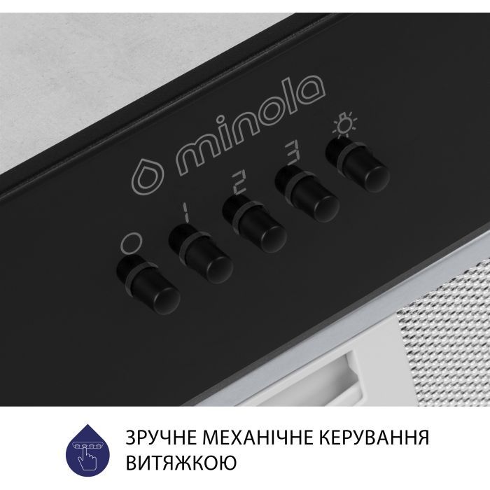 Витяжка кухонна Minola HBI 52621 BL GLASS 700 LED зображення 6