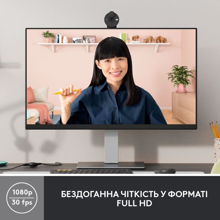 Веб-камера Logitech Brio 300 FHD Rose (960-001448) изображение 2
