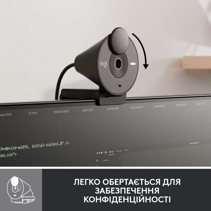 Веб-камера Logitech Brio 300 FHD Rose (960-001448) изображение 5