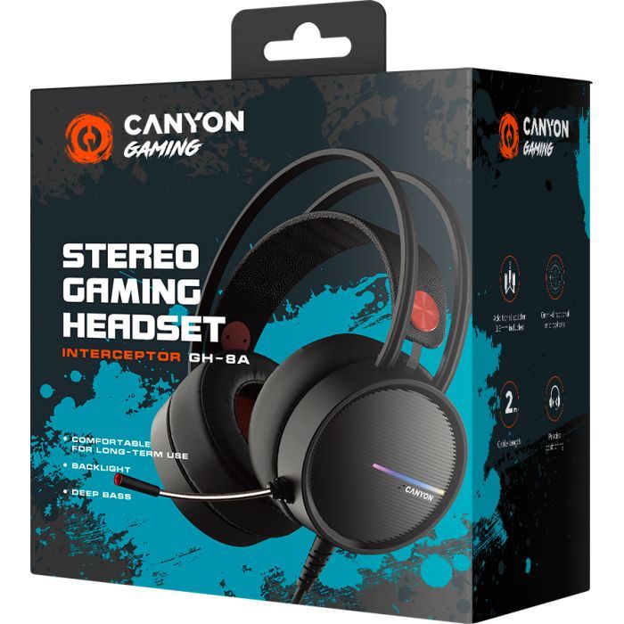 Наушники Canyon Interceptor GH-8A Black-Orange (CND-SGHS8A) изображение 10