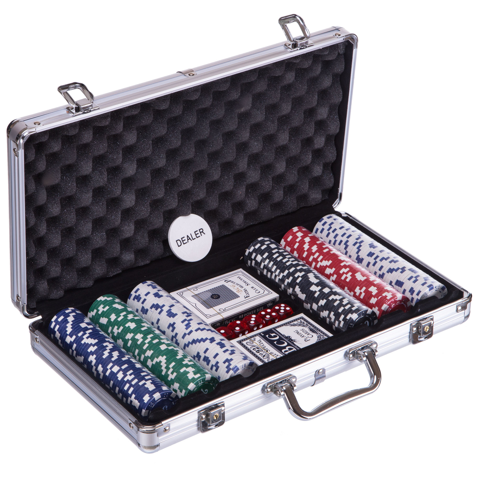 Настольная игра Johnshen Sports Покерный набор 300 фишек по 11,5 г (алюминиевый кейс) (IG-2114)