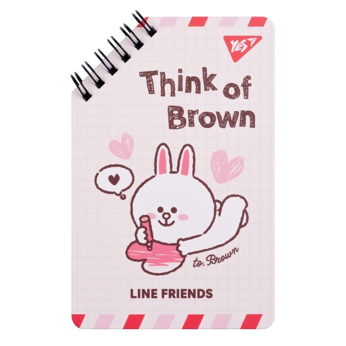 Блокнот Yes Line Friends Think of Brown 95 х 145 60 листов (151755)