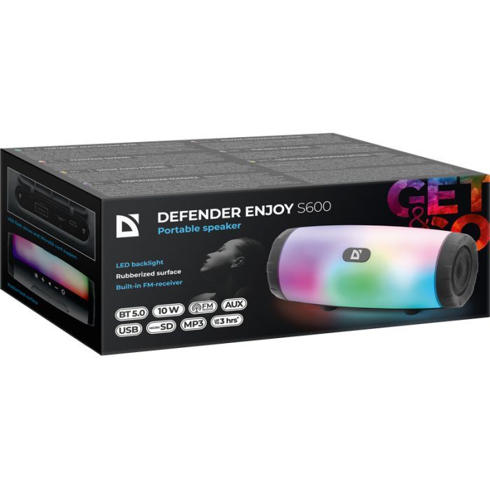 Акустична система Defender Enjoy S600 10Вт Light/FM/microSD/USB Black (65603) зображення 5