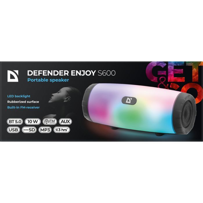 Акустична система Defender Enjoy S600 10Вт Light/FM/microSD/USB Black (65603) зображення 6