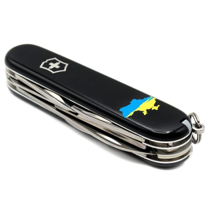 Нож Victorinox Climber Ukraine Black "Карта України Жовто-Блакитна" (1.3703.3_T1166u) изображение 6