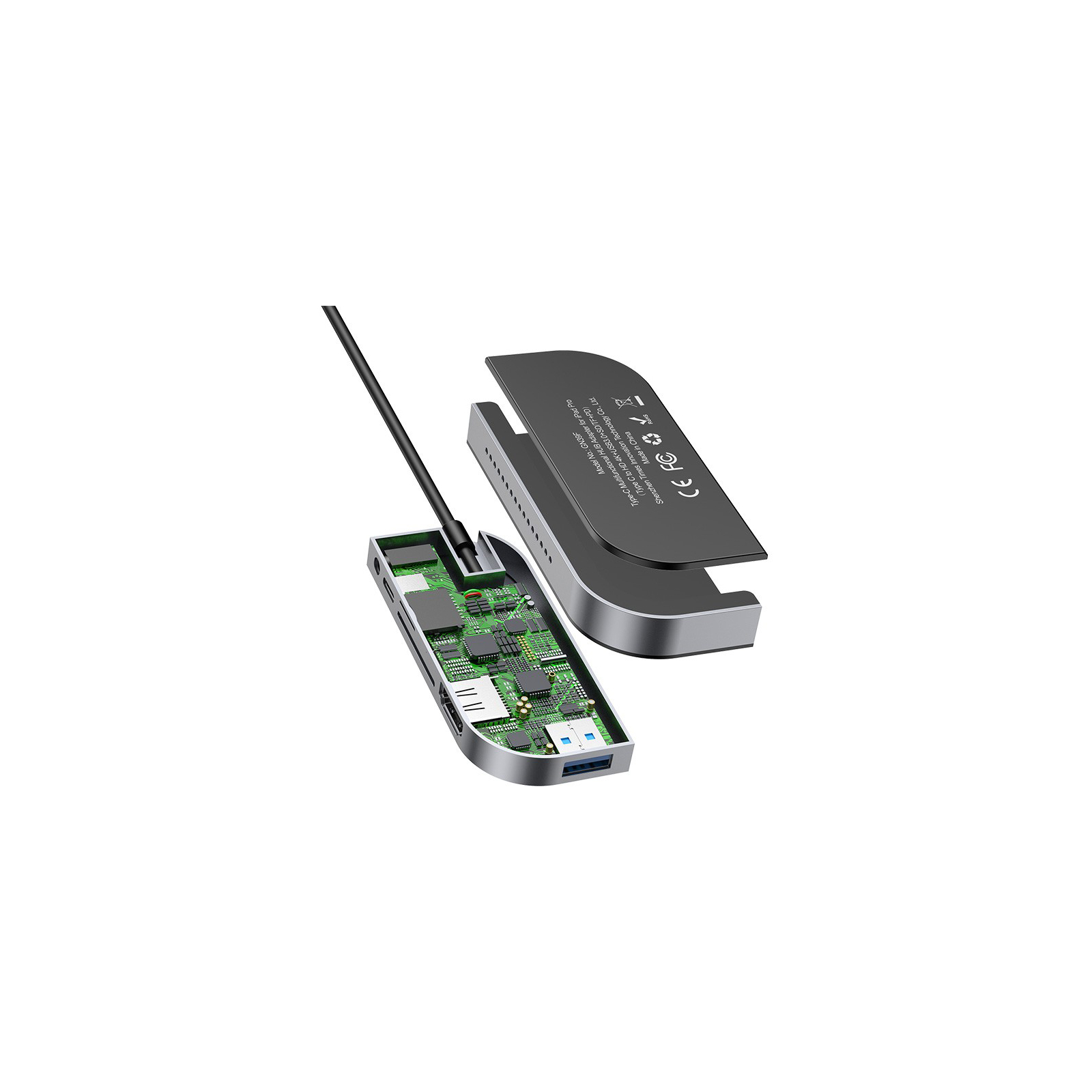 Концентратор Baseus USB3.1 Type-C to HDMI/USB 3.0x3/TF,SD/Type C PD/3.5mm (CAHUB-WJ0G) изображение 5