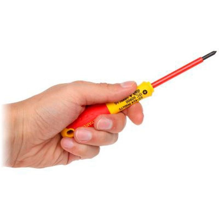 Отвертка Stanley электрика FatMax VDE 1000V изолированная с жалом под шлиц Ph0х75мм (0-65-414) изображение 2