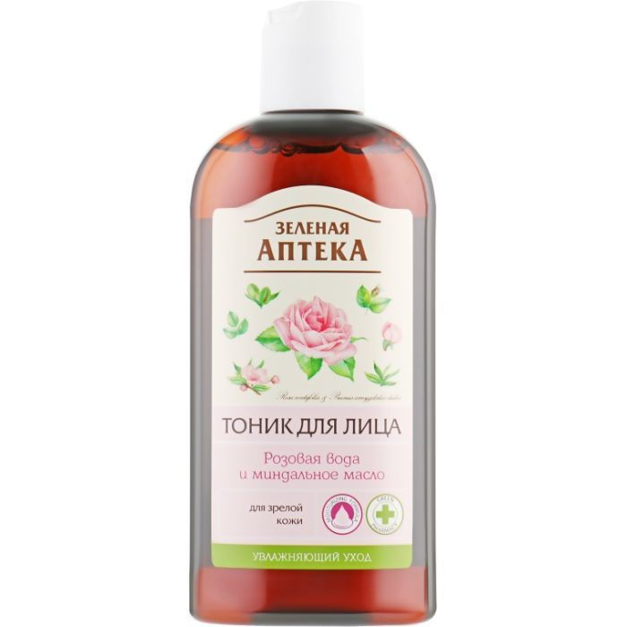 Тоник для лица Green Pharmacy Розовая вода и миндальное масло 200 мл (4823015929694)