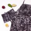 Фартук MirSon Набор №216 - Black flowers две прихватки + две перчатки-прихватки + фартук (2200006754404) изображение 4