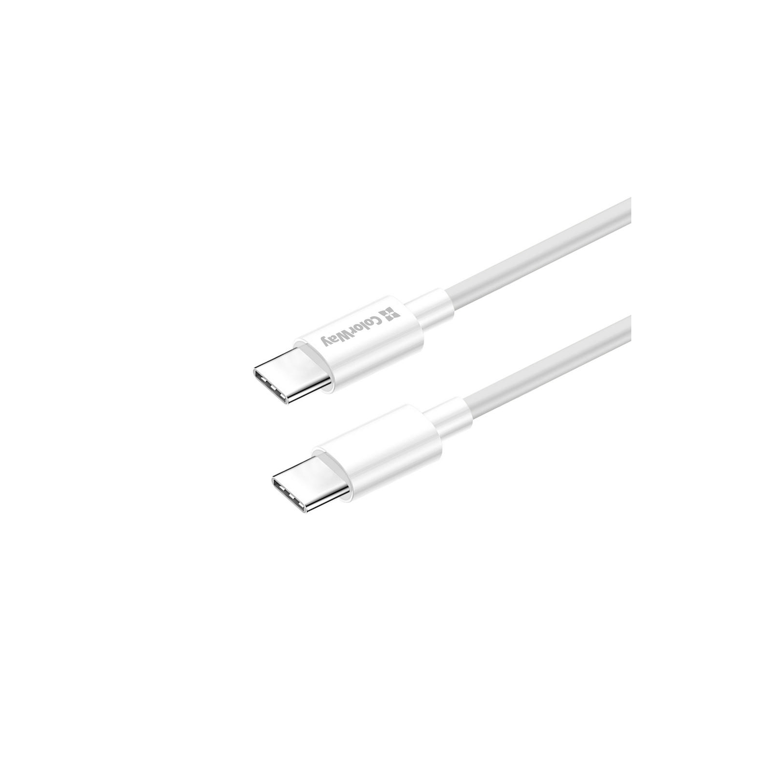 Дата кабель USB-C to USB-C 1.0m 3A 60W white ColorWay (CW-CBPDCC055-WT) зображення 3
