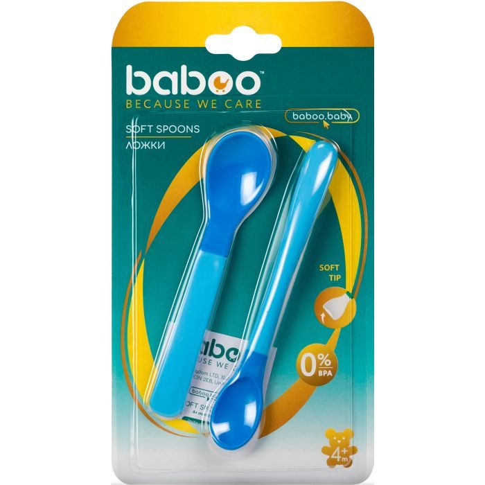 Набір дитячого посуду Baboo м'які ложки 2 шт жовті, 4+ міс (10-035) зображення 4