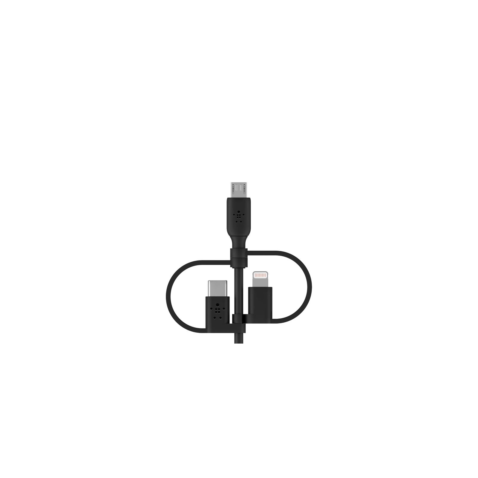 Дата кабель USB 2.0 AM to Lightning + Micro 5P + Type-C 1.0m black Belkin (CAC001BT1MBK) изображение 2