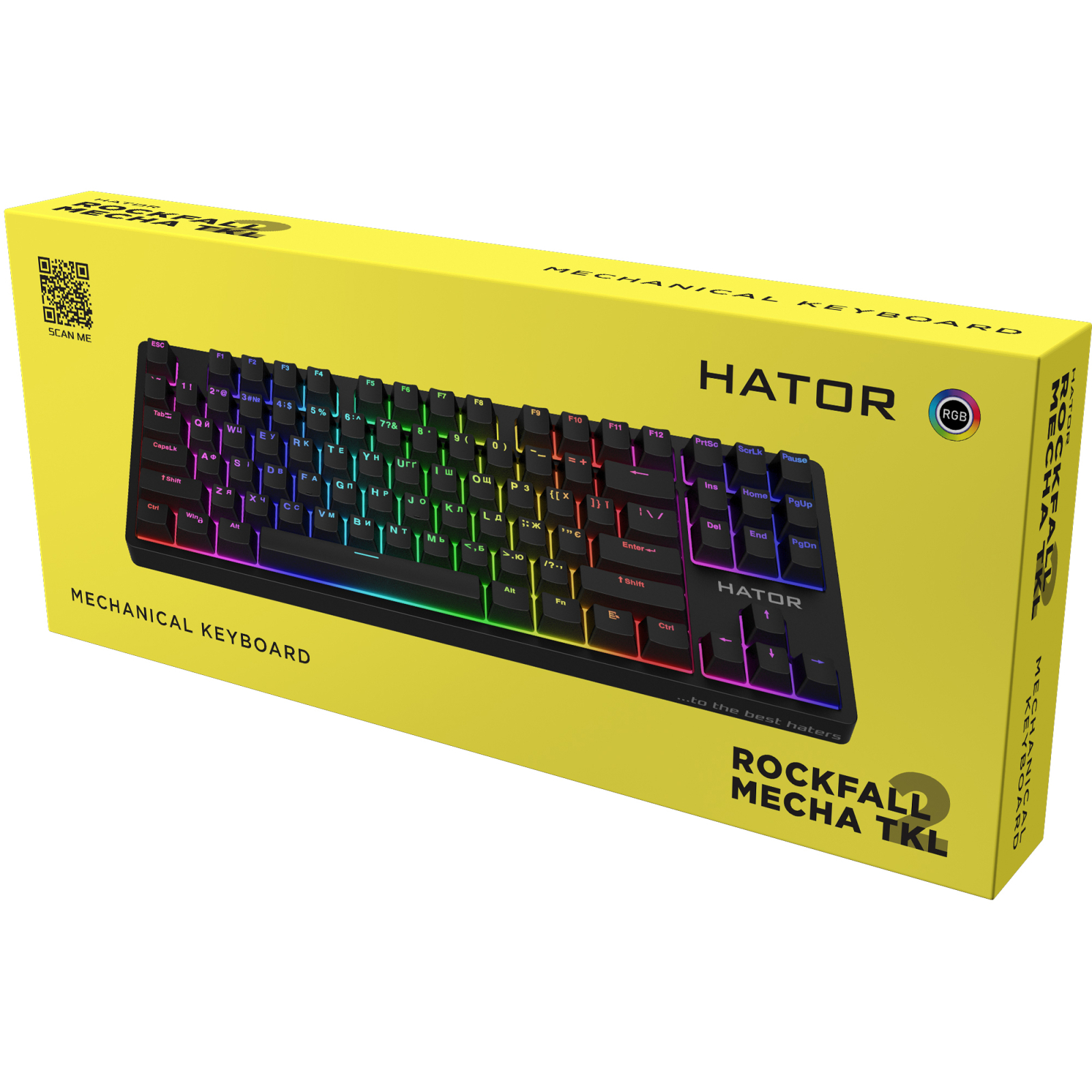 Клавиатура Hator Rockfall 2 Mecha TKL Orange USB Yellow (HTK-722) изображение 6