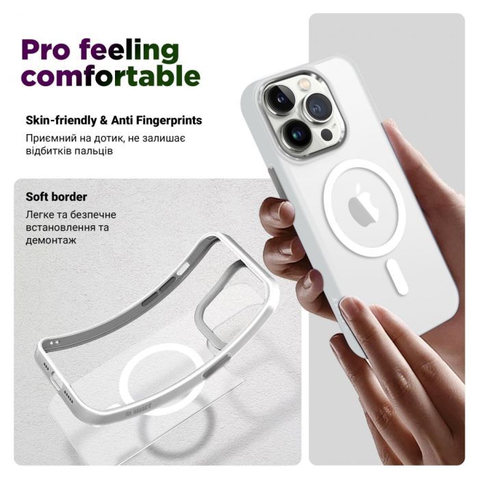 Чохол до мобільного телефона Armorstandart Unit MagSafe Apple iPhone 12/12 Pro Matte Clear Silver (ARM70444) зображення 2