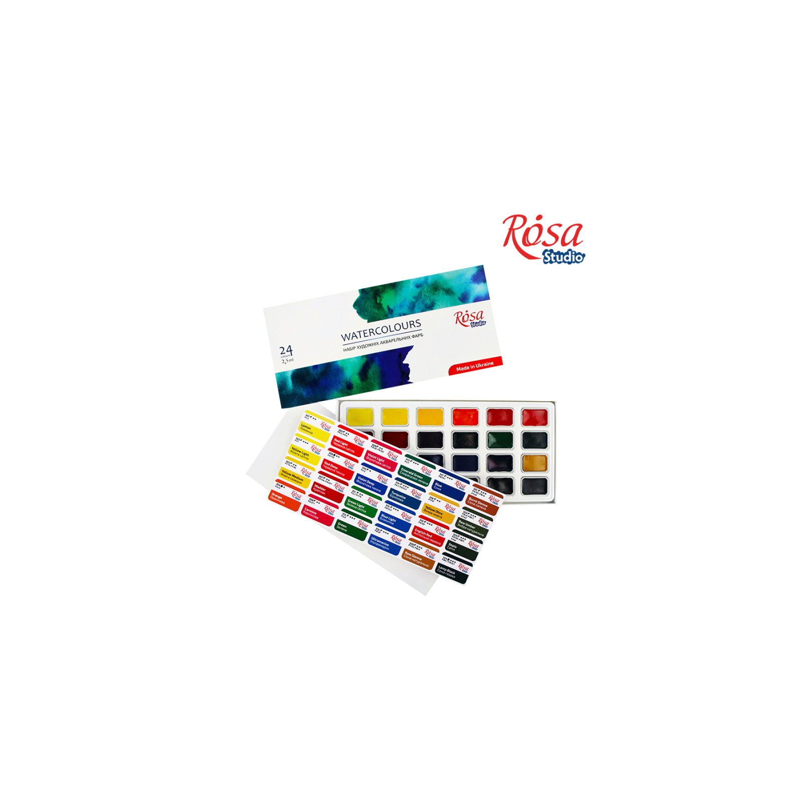 Акварельные краски Rosa Studio 24 цвета х 2.5 мл (4823098518037) изображение 4