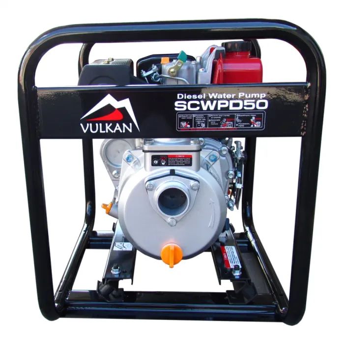 Мотопомпа Vulkan рукав 50мм, 28м3/час, подъем 28м, чистая вода, SCWPD50, дизельная (79164)