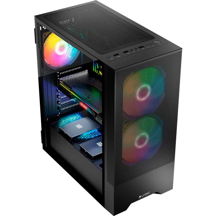 Корпус Logic concept ARYA MESH+GLASS ARGB fans 2x140mm+1x120mm BLACK (AT-ARYA-10-000000-0002) изображение 4