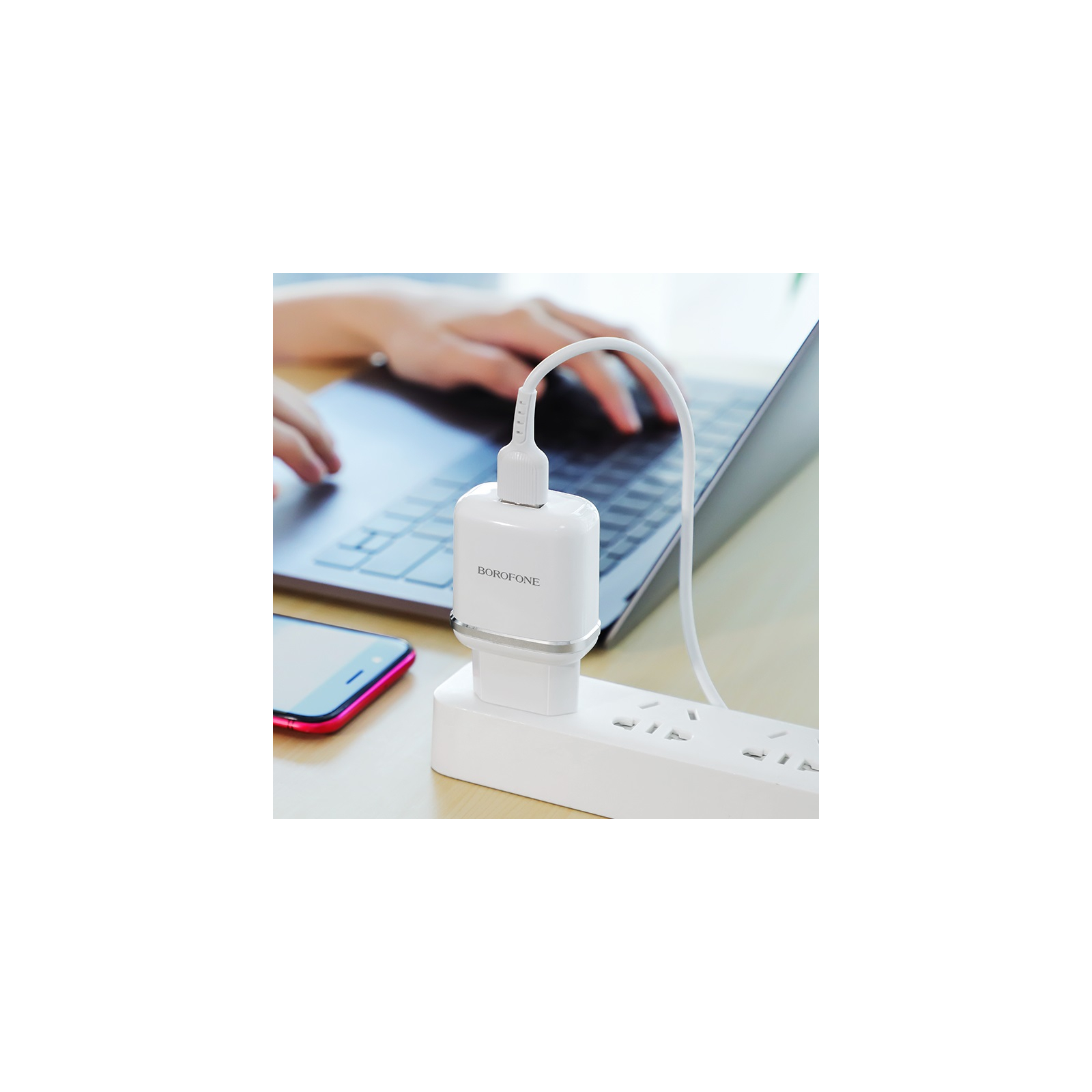 Зарядное устройство BOROFONE BA36A High speed single port QC3.0 charger set(Micro) White (BA36AMW) изображение 4